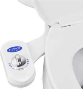 img 4 attached to 🚽 Non-Electric Mechanical Bidet Fresh Water Spray with Self-Cleaning Nozzles - Easy to Install White Toilet Attachment by FOOFOO