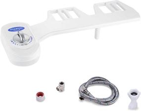 img 3 attached to 🚽 Non-Electric Mechanical Bidet Fresh Water Spray with Self-Cleaning Nozzles - Easy to Install White Toilet Attachment by FOOFOO