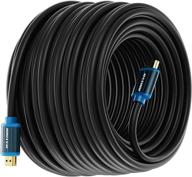 hdmi cable 4k ultra hd - 100ft (1 pack), nylon braided hdmi 2.0 cable: high speed 18gbps, 4k@60hz hdr, 3d, 2160p, 1080p, hdcp 2.2, arc, hdmi cables for monitors and hdtv logo