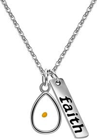 img 4 attached to 🌱 Uloveido Stainless Steel Faith Mustard Seed Pendant Necklace Charm Jewelry - Christian Inspirational Gift for Men and Women - Y559