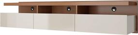 img 1 attached to 📺 Manhattan Comfort Cabrini Modern 3 Drawer Half Floating Entertainment Center" - Sleek Maple Cream and Off White Design, 71.25" Length