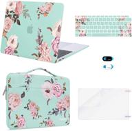 📦 mosiso macbook air 13 inch case 2020 2019 2018 - plastic peony hard shell, green - complete bundle with bag, keyboard cover, webcam cover, screen protector - compatible with a2337 m1 a2179 a1932 retina display touch id logo