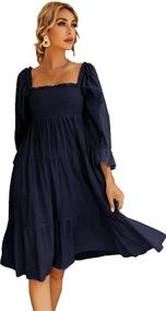 img 4 attached to R Vivimos Womens Sleeves Off Shoulder RustBrown Women's Clothing in Dresses