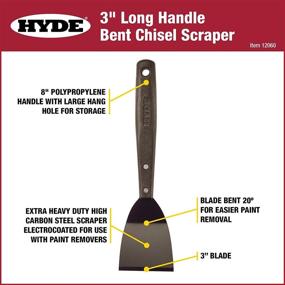 img 1 attached to 🔨 HYDE 12060 Long Handle Chisel Scraper with 3-Inch Blade and 8-Inch Length