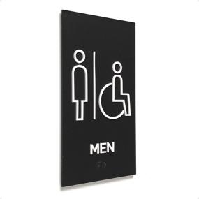 img 4 attached to Kubik Letters Men Accessible Restroom Sign