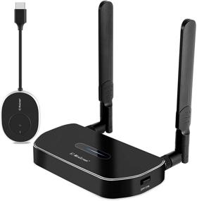 img 4 attached to Wireless HDMI Transmitter and Receiver Kit - HDMI WiFi Adapter for 1080P Mobile Screen Mirroring. Stream 4k@30Hz Video/Audio and Office Files from Laptop, PC, Smartphone, TV, or Projector.