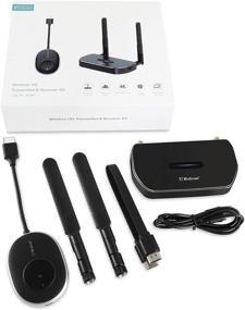 img 2 attached to Wireless HDMI Transmitter and Receiver Kit - HDMI WiFi Adapter for 1080P Mobile Screen Mirroring. Stream 4k@30Hz Video/Audio and Office Files from Laptop, PC, Smartphone, TV, or Projector.