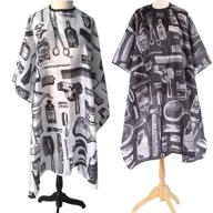 💇 professional hairdresser apron: orgrimmar 2 pcs salon barber cape haircut barber gown - ideal for salon haircuts (black and white) logo