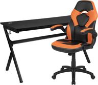 🎮 enhance your gaming experience with flash furniture gaming desk and racing chair set - with cup holder, headphone hook, mouse pad, and wire management holes logo