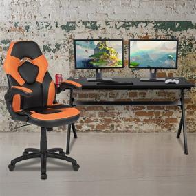 img 3 attached to 🎮 Enhance Your Gaming Experience with Flash Furniture Gaming Desk and Racing Chair Set - With Cup Holder, Headphone Hook, Mouse Pad, and Wire Management Holes