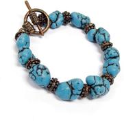 💎 linpeng semiprecious stone beads toggle bracelet: exquisite handcrafted jewelry to elevate your style logo