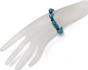 img 2 attached to 💎 Linpeng Semiprecious Stone Beads Toggle Bracelet: Exquisite Handcrafted Jewelry to Elevate Your Style