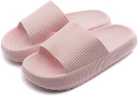 img 4 attached to 🩴 Seropian Slippers: Quick-Drying Bathroom Slippers for Women and Men - Soft, Non-Slip, Open-Toe Sole - Ideal for Indoor & Outdoor Use