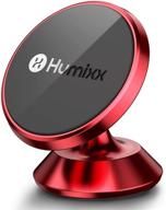 humixx car phone holder mount magnetic - 8 strong magnets, 360° rotation - universal magnetic cell phone holder for car dashboard - compatible with iphone 13 pro max/12, samsung galaxy s21 ultra - red logo