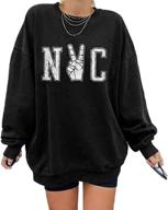 👚 stylish women's los angeles california oversized batwing long sleeve sweatshirts: comfy crewneck pullover tops logo