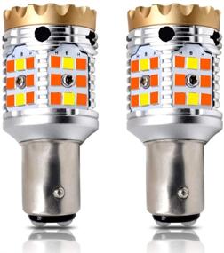 img 4 attached to 🚦 LASFIT CANBUS Anti Hyper Flash 1157 2057 7528 Switchback LED Bulbs - Dual Color Amber Turn Signal Light & White Daytime Running Parking Light - No Load Resistor Required - Unique Version (Pack of 2)