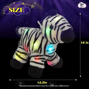 img 3 attached to 🦓 Houwsbaby Light-Up Standing Zebra Stuffed Animal: LED Plush Toy and Night Light Glow Pillow for Kids, Toddler Boys and Girls - Perfect Table Ornament and Birthday Gift - 10.2 Inches