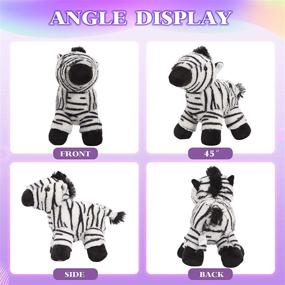 img 2 attached to 🦓 Houwsbaby Light-Up Standing Zebra Stuffed Animal: LED Plush Toy and Night Light Glow Pillow for Kids, Toddler Boys and Girls - Perfect Table Ornament and Birthday Gift - 10.2 Inches