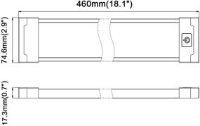 img 3 attached to 💡 Raycharm 18.1"X2.9" Rectangular 1080 Lumen High Brightness White Diffused Beam LED Light Fixture with Touch Switch for RV, Trailer, Boat Under-Cabinet/Cabin Lighting - 1 PC