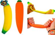 🍌 stretchy banana & carrot squishy toys - stress relief and sensory toys for autistic children, kids, and adults. perfect easter gifts for girls, boys, and easter basket games - ja-ru 3340-3342p логотип