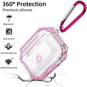 img 2 attached to Прозрачный чехол MioHHR Clear TPU для милых наушников AirPods Pro - 360° полная защита, против пыли, с ремешком для ключей - многоцветный чехол для Apple AirPods 3/2020 - идеально подходит для девочек, женщин и мужчин (розовый)