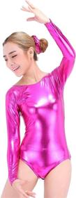 img 3 attached to 💫 Sparkle in Style: Speerise Girls Kids Long Sleeve Shiny Metallic Dance Gymnastics Leotard