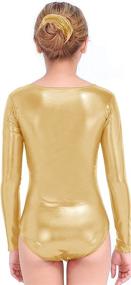 img 2 attached to 💫 Sparkle in Style: Speerise Girls Kids Long Sleeve Shiny Metallic Dance Gymnastics Leotard