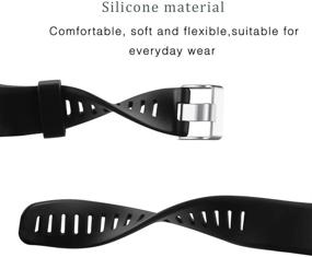 img 2 attached to 🏃 Silicone Sport Wristband Strap for Garmin Vivosmart HR-Black - Oenfoto Compatible Replacement Bands with Screwdriver