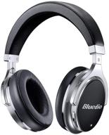 bluedio f2 anc bluetooth headphones - active noise cancelling, over ear wireless headphones with 180° rotation, wired and wireless for cell phone, tv, pc - black logo