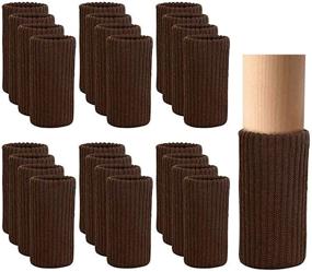 img 4 attached to 24 Pack Furniture Leg Socks | Knitted Chair Leg Floor Protectors | Avoid Scratches on Floors | Moving Easily & Reducing Noise | Coffee Furniture Pads Set