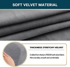 img 2 attached to Velvet Armrest Covers for Chairs and Sofas - Thickened Arm Covers for Sofa - Anti-Slip Furniture Protector - Washable Armchair Slipcovers for Recliner - Set of 2, Grey