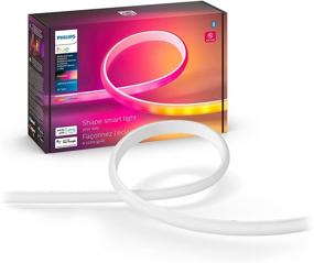 img 4 attached to Philips Hue Bluetooth Gradient Ambiance Smart Lightstrip 2m/6ft Base Kit with Plug - Multicolor Strip (Apple Homekit + Google Home Compatible), White, 570556