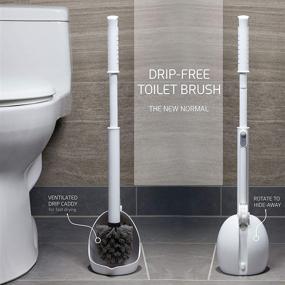 img 2 attached to 🚽 ELYPRO Drip Free Toilet Brush and Holder: Hygienic Bristle Cleaning Brush with Unique Caddy Design for No Drip Experience in White - Perfect for Home, RV, or Boat