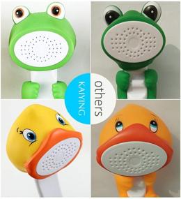 img 2 attached to 🚿 KAIYING Children's Handheld Shower Head with Cartoon Water Flow Spray - Baby Kids Toddler Bath Play Toys (Includes Showerhead, Hose, and Diverter)