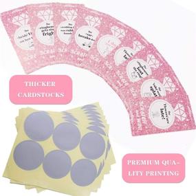 img 3 attached to 💎 Diamond Bridal Shower Games - Bachelorette Scratch off Cards for 48 Guests | Funny Wedding Activity | Rose Gold Glitter Party Game