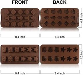 img 2 attached to 🍫 4 Pack Silicone Chocolate Candy Molds Trays - DanziX Baking Jelly Molds for Cake Decoration with Star, Gift Box, Christmas Tree, Santa Head Shapes - 2 Types