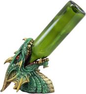 🐉 leviathan green ocean dragon wine bottle holder statue - 7.25" tall fantasy medieval mythical decor figurine for dungeons and dragons логотип