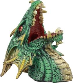 img 3 attached to 🐉 Leviathan Green Ocean Dragon Wine Bottle Holder Statue - 7.25" Tall Fantasy Medieval Mythical Decor Figurine for Dungeons and Dragons