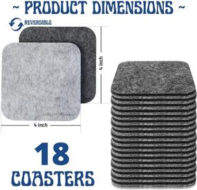 img 3 attached to 🍻 AA Wonders Premium Felt Coasters - 18 Pc Drink Set, Absorbent & Furniture-friendly, 4x4 Inch Gray