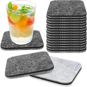 img 4 attached to 🍻 AA Wonders Premium Felt Coasters - 18 Pc Drink Set, Absorbent & Furniture-friendly, 4x4 Inch Gray