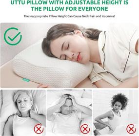 img 3 attached to 🥪 UTTU Sandwich Pillow: Adjustable Bamboo Memory Foam Pillow for Neck Pain and Support - Ideal for Back, Stomach, and Side Sleepers
