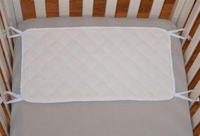 img 2 attached to 🛏️ Premium Abstract Quilted Crib Bib Sheet Saver: 2 Pack, White - Convenient Portable Solution (24.5" X 13")