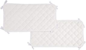 img 3 attached to 🛏️ Premium Abstract Quilted Crib Bib Sheet Saver: 2 Pack, White - Convenient Portable Solution (24.5" X 13")