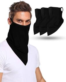 img 4 attached to Multi Pack Bandana Gaiter Black 100 Cotton