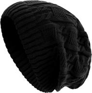 surblue unisex fashionable beanie hat: warm, oversized chunky cable knit slouchy woolen hat логотип