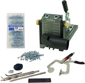 img 4 attached to Massca Pocket Hole Jig System Set - M1 Bundle – Adjustable & Easy to Use Joinery Woodworking Tool with Drill Bit, Hex Key Screws, Square Driver, Stop Collar and Face Clamp