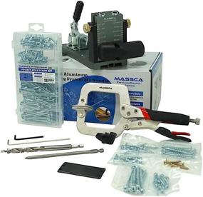 img 3 attached to Massca Pocket Hole Jig System Set - M1 Bundle – Adjustable & Easy to Use Joinery Woodworking Tool with Drill Bit, Hex Key Screws, Square Driver, Stop Collar and Face Clamp