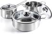 stainless 6 piece cookware induction dishwasher logo