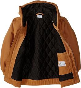 img 1 attached to 🧥 Carhartt Active Jacket for Boys - Brown, Small - Boys' Clothing