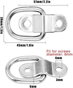 img 3 attached to 🔒 Hysagtek 4-пакет из нержавеющей стали 304 D-образных кольцевых ремней для крепления грузовых прицепов с кронштейном для улучшенного контроля за грузовым прицепом.